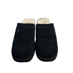 Ugg Mule Sherpa Lined Clogs Black Suede Size 9